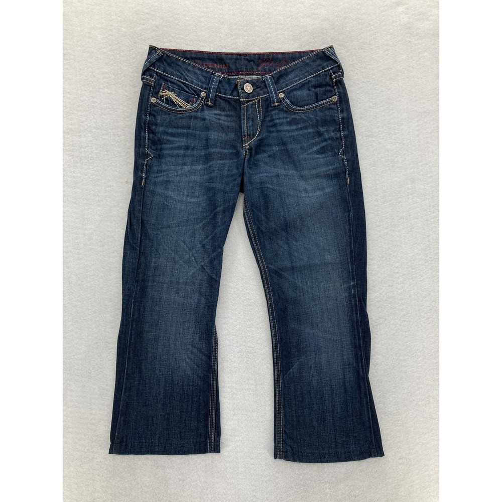 Ariat Ruby Jeans Womens 26S Blue Dark Wash Bootcut Cropped Embroidered Western
